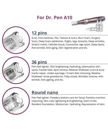 Dr. Pen Ultima A10 12 Pin (0.25mm) Cartridges - 10 Pack - Disposable Replacement Parts - Buy Online on SooperMarket.com