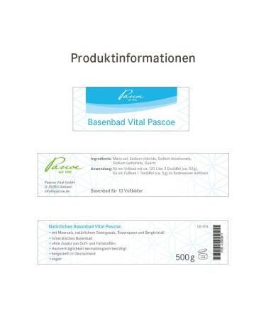 Pascoe Basenbad Vital - Natural Mountain & Sea Salt Bath Soak with Rose Quartz & Mountain Crystal - Fragrance-Free Dye-Free Vegan - 500g for Invigorating & Relaxing Bath Experience - Buy Online on SooperMarket.com
