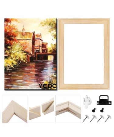 YCDC Solid Wood Canvas Frame, Premium Pine Wood Strips Bar Set, for Oil Paintings Poster Prints, DIY Arts Accessory Materials Supply, 16x20 Inch 16"x20"/40.6x50.8cm