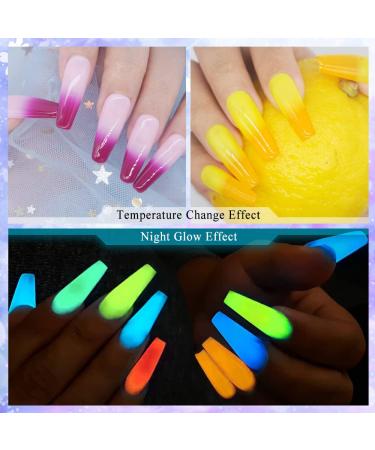 MIZHSE Mood Temperature Color Changing Nail Polish Set - 8 Colors Glow in the Dark Gel Polish Kit for DIY Nail Art Manicure at Home - Buy Online on SooperMarket.com