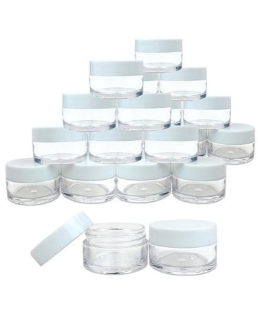 Beauticom 24 Pieces 20G/20ML Round Clear Jars with White Lids for Lotion Creams Toners Lip Balms Makeup Samples - BPA Free