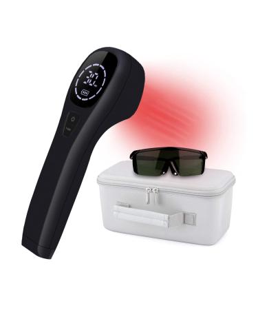 Red Light Therapy Device for Pain Relief Joint and Muscle Pain Reliever Infrared Light with 650nm and 808nm (2x808nm +12X650nm) (Black)