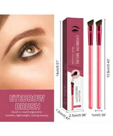 4 PCS 4D Hair Stroke Brow Stamp & Brush Set - Multifunction Ultra-thin Angled Eyebrow Makeup Brushes - Buy Online on SooperMarket.com