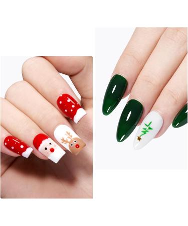 AILLSA Christmas Gel Nail Polish Set Red White Dark Green Gel Polish with Base and Top Coat Red Gold Sparkle Nail Polish Gel Soak Off U V Gel Winter Colors Starter Kit for Christmas Gifts A8-christmas Set - Buy Online on SooperMarket.com