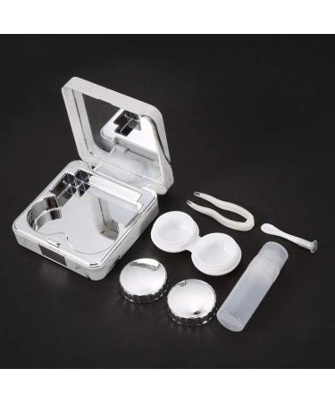 Wifehelper Square Contact Lens Container with Mirror - Stylish Marble Outer Box & Golden Glass Holder for Color Contacts - Perfect for Travel & Shower - Buy Online on SooperMarket.com