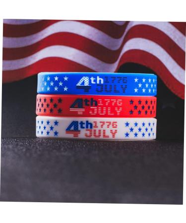 Totority 5pcs Independence Day Red Silicone Wristband Bracelets - Buy Online on SooperMarket.com