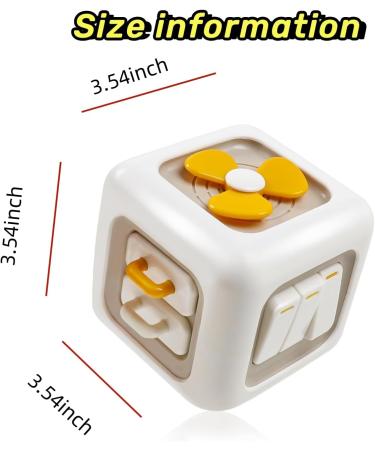 Mciskin Busy Activity Cube for Toddlers | Montessori Motor Skills Toy | Learning & Fidget Cube for Ages 1-4 - Buy Online on SooperMarket.com