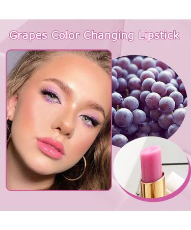 BINGBRUSH 2 Pcs Grape Color Changing Lipstick Lip Tint Set - Long Lasting PH Mood Moisturizing Lip Gloss for Women - Buy Online on SooperMarket.com