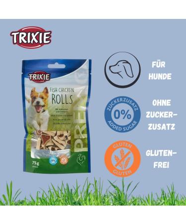 Trixie Premio Dog Chicken Rolls 75g - Gluten-Free Grain-Free Treats | Premium Training Rewards for Dogs - Buy Online on SooperMarket.com