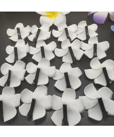 Tossper 4pcs Hawaiian Plumeria Foam Flower Hair Clips - Bohemian Hairpins for Bridal Weddings & Festivals (Yellow) - Buy Online on SooperMarket.com