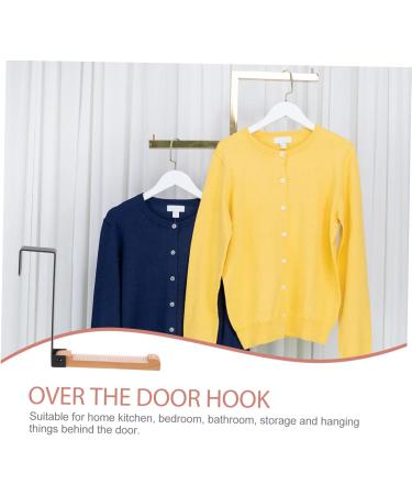 CIYODO Door Hook Closet Hooks for Wall Vinyl Siding Hooks Cement Over Door Towel Rack Solid Wood Towel Hook 17.5X16CM Black - Buy Online on SooperMarket.com