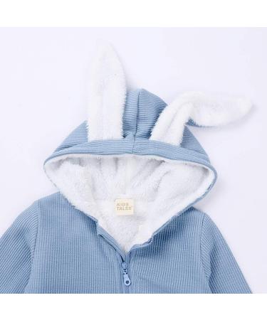 Kids Tales Newborn Baby Winter Warm Rabbit Ear Hooded Romper 6-9 Months Blue - Buy Online on SooperMarket.com