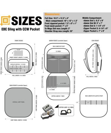 BTAC Tactical Sling Bag | Compact Chest Pack for Concealed Carry | Black Outdoor Sports Shoulder Bag - Buy Online on SooperMarket.com
