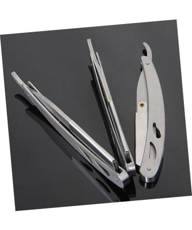 Shop Cabilock Father's Day Gifts: 6-Piece Stainless Steel Razor Holder Set for Men - Vintage Folding Razor Holder - Buy Online on SooperMarket.com
