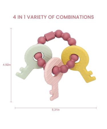 BPA-Free Baby Bite Ring Toy Keys Red Teething Aid for Babies 3 Months+ - Buy Online on SooperMarket.com