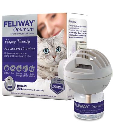 FELIWAY Optimum Cat, Enhanced Calming Pheromone Diffuser, 30 Day Starter Kit (48 mL)
