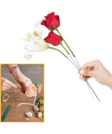 200 Pcs Floral Stem Wire 16 Inch 22 Gauge Dark Green Bouquet Stem for Flower Arrangements DIY Crafts Flower Making Supplies - Buy Online on SooperMarket.com