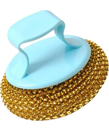 Pots Metal Sponges Easy to Use Durable Practical Stainless Steel Wire Ball with Handle for Kitchen (Gold) - Buy Online on SooperMarket.com