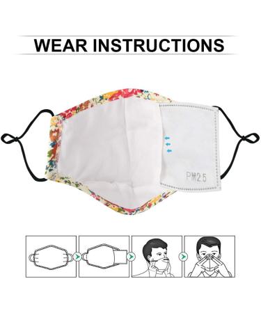 Novotel Face Mouth Cover Reusable Washable Cotton Half Cloth Face Adjustable Ear Loops Orange Flower - Buy Online on SooperMarket.com