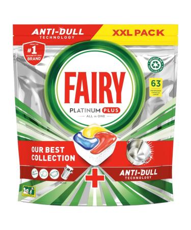 Fairy Platinum Plus All In One Dishwasher Tablets Lemon 63 Tablets