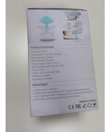 Rain Cloud Humidifier with Remote & Waterfall Lamp - White Noise & Rain Sounds for Bedroom Desk - Air Humidifier - Buy Online on SooperMarket.com