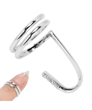 Nail Art Fingernail Rings Decorative Nail Ring Fashion Fingertip Jewelry Nail Art Ring Ladies Wearing Nail Accessories Women Finger Nail Ring Electroplated Copper Fingernail Rings(3050 Platinum)