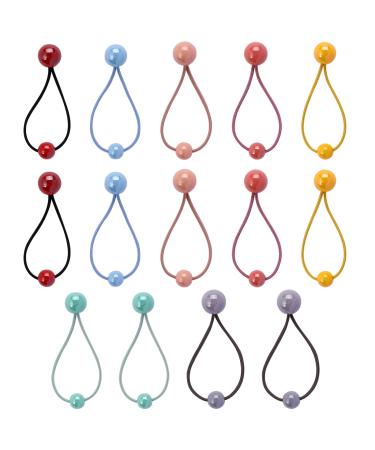 14 Pcs Colorful Kids Hair Ties with Balls Hair Balls for Girls Ball Hair Ties 80s 90s Elastic Hair Accessories Ball Bubble Ponytail Holders for Girls Baby Toddler Girls Women