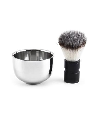Sanwood dust remover 1 set beard brush high elasticity quick foaming thick for men shaving brushes with soap shell for home use black