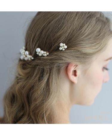 Bohemian Vintage Pearls 5Pcs Hair Comb Set - Bridal Hair Accessories in Silver - Buy Online on SooperMarket.com