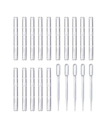 Kalolary 15Pack 3ML Nail Oil Pen Container with Brush Tip Empty Cuticle Oil Lip Gloss Container Applicators Eyelash Growth Liquid Tube with 5PCS Transfer Pipettes