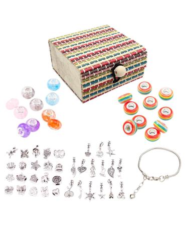 Vaguelly 1 Set DIY Accessories Heart Star Pendant DIY Bracelet Charms Circle Beads Jewelry Making and Crafting Beads for Jewelry Making Bracelet Material Jewelry Loose Bead Bracelet Pendant
