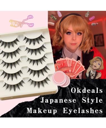 Okdeals 5 Pairs Japanese Style 3D Fluffy Spiky Eyelashes - Little Devil Cosplay Anime Lashes for Natural Beauty Look - Buy Online on SooperMarket.com