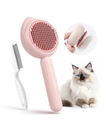 Cat Brush Cat Comb Baytion Cat Grooming Brush Cat Hair Brush Self Cleaning with Release Button for Short or Long Haired Cats Kitten to Remove Loose Fur Tangles & Dirt