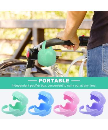 Beiyoule 4 Pack Pacifier Case and Leash Set - Heat Resistant, Sealed Holder (Blue, Pink, Green, Purple) - Buy Online on SooperMarket.com