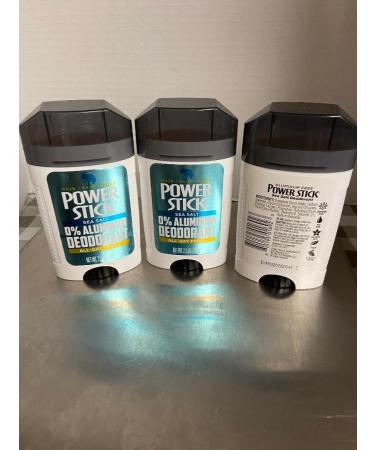 Power Stick O% aluminun Deodorant (3 EA 2.50 oz Sea Salt) Fresh 2.5 Ounce (Pack of 1)