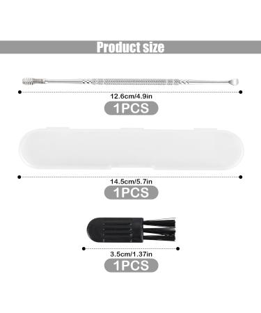 Stainless Steel Spiral Ear Wax Remover Double Ended Ear Cleaner with Brush and Storage Box - Silver | Ear Pick Tool for Ear Wax Removal - Buy Online on SooperMarket.com