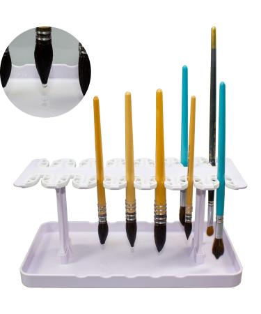 CUGEBANNA Plastic Artist Multi Hole Paint Brush Drying Rack - Holds 14 Brushes Upright  Paint Brush Holder
