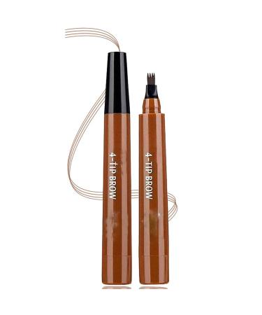 4 Points Multi-Ued Waterproof Eyebrow Beard Filling Pen Kit for Man Woman 4 Points Eyebrow Pen/Beard Pencil Filler & Brush #05 Natural Black