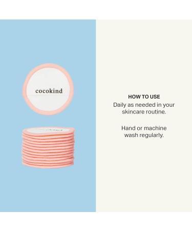 Cocokind Reusable Facial Rounds - Eco-Friendly Makeup Remover Pads Made from Bamboo & Cotton | Sustainable Cotton Rounds with Bag for Easy Use - Buy Online on SooperMarket.com