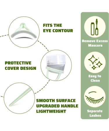 Eyelash Comb Eyelash Curler Makeup Mascara Applicator Eyelash Definer Eyebrow Brush Metal Teeth Eye Lash Tool LSSZ-E Light Green 12 - Buy Online on SooperMarket.com