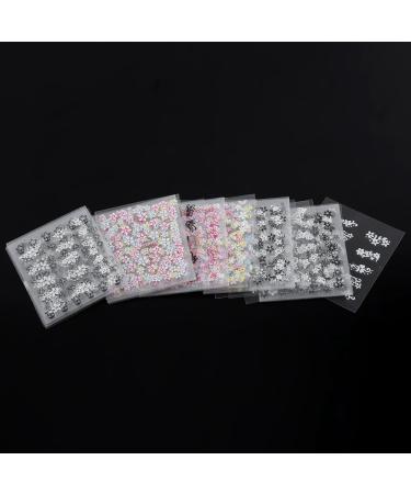 Brrnoo Nail Sticker 50 Sheets Multicolor Stylish 3D Nail Art Sticker Flower Design Adhesive Decal Decoration