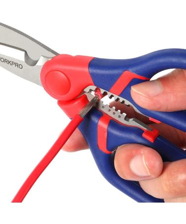 WORKPRO Electricians Scissors & Wire Cutter Stripper 2-in-1 Multi-Function Shears 152mm/6-inch Bi-Material Soft Handle - Buy Online on SooperMarket.com