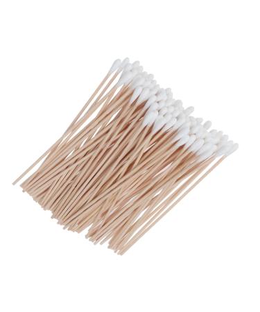 ROSENICE 100pcs Cotton Swabs with Long Wooden Handles Cotton Swab Applicator
