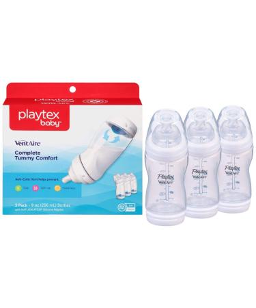 Playtex VentAire 9-Ounce Advanced Wide Bottle (Pack of 3) Blue