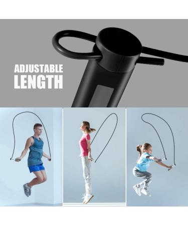 Digital Weighted Handle Jump Rope with Calorie Counter - Adjustable Speed Skipping Rope for Training Fitness - Men, Women, Kids - Black - Buy Online on SooperMarket.com