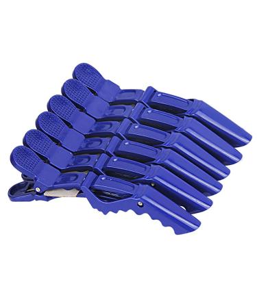 Hair clips hairdressing supplies section clips hairdresser hairdressing styling alligator section clamp hairpins 6 pieces blue