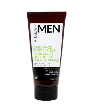 Vitabath Men's Reviving Face Cream Moisturizer - Hydrating Moisturizing Skincare for Him Helps Replenish Dry Skin & Reduce the Look of Wrinkles Bags Fine Lines - Lime & Cedarleaf - 6 fl oz