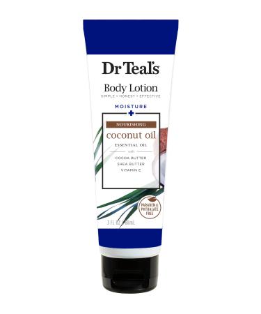 Dr Teal's Body Lotion Travel Size 3fl oz - Moisture + Nourishing Coconut Oil + Vitamin E