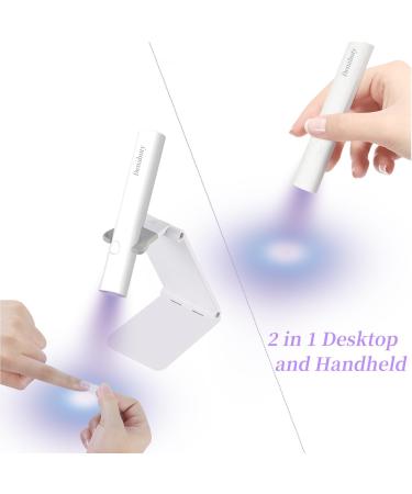 Denabuty Portable UV LED Nail Lamp with Stand - Rechargeable Cordless Nail Dryer for Gel Nails - 2 Timers for Fast Drying - White - Buy Online on SooperMarket.com
