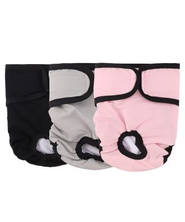 Reusable dog diapers 3 pack Washing diapers for dogs adjustable dog diapers Suction -able dog diapers Physiological diaper pants for different types of pet dogs (s)
